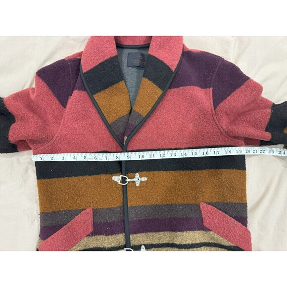 Scotch & Soda Mens S Red Striped Outdoor Equipment Wool Blanket Jacket Western - Picture 10 of 10